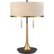 Magnifica 22 inch 60.00 watt Brass with Black Table Lamp Portable Light