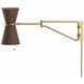 Gable 27.75 inch 40 watt Antique Natural Brass Swing Arm Wall Sconce Wall Light in Russet