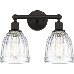 Edison Brookfield 2 Light 15 inch Oil Rubbed Bronze Bath Vanity Light Wall Light in Clear Glass