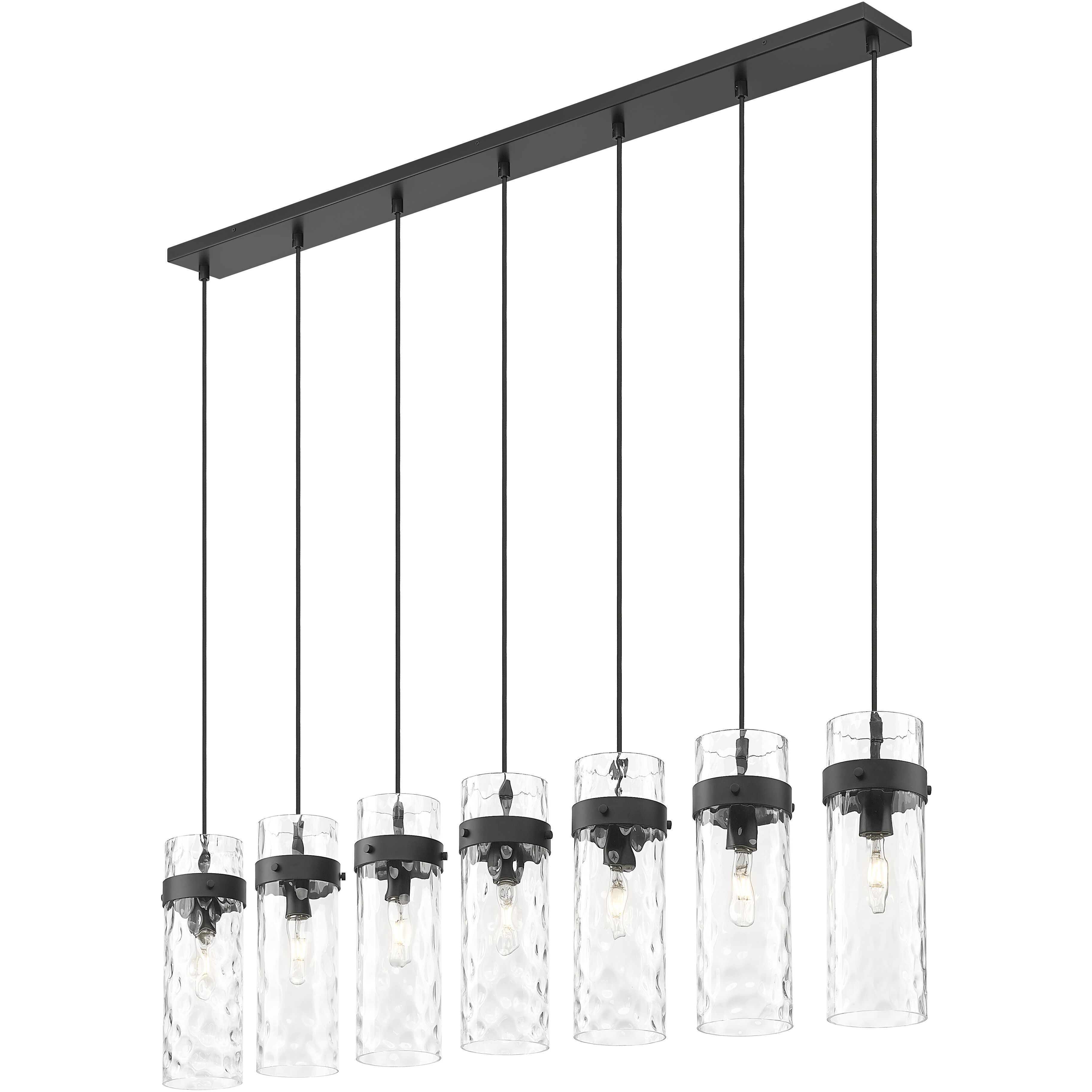 Fontaine Linear Chandelier Ceiling Light in Matte Black
