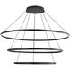 Veritas LED 59 inch Sand Black Ring Chandelier Ceiling Light, 3 Tier