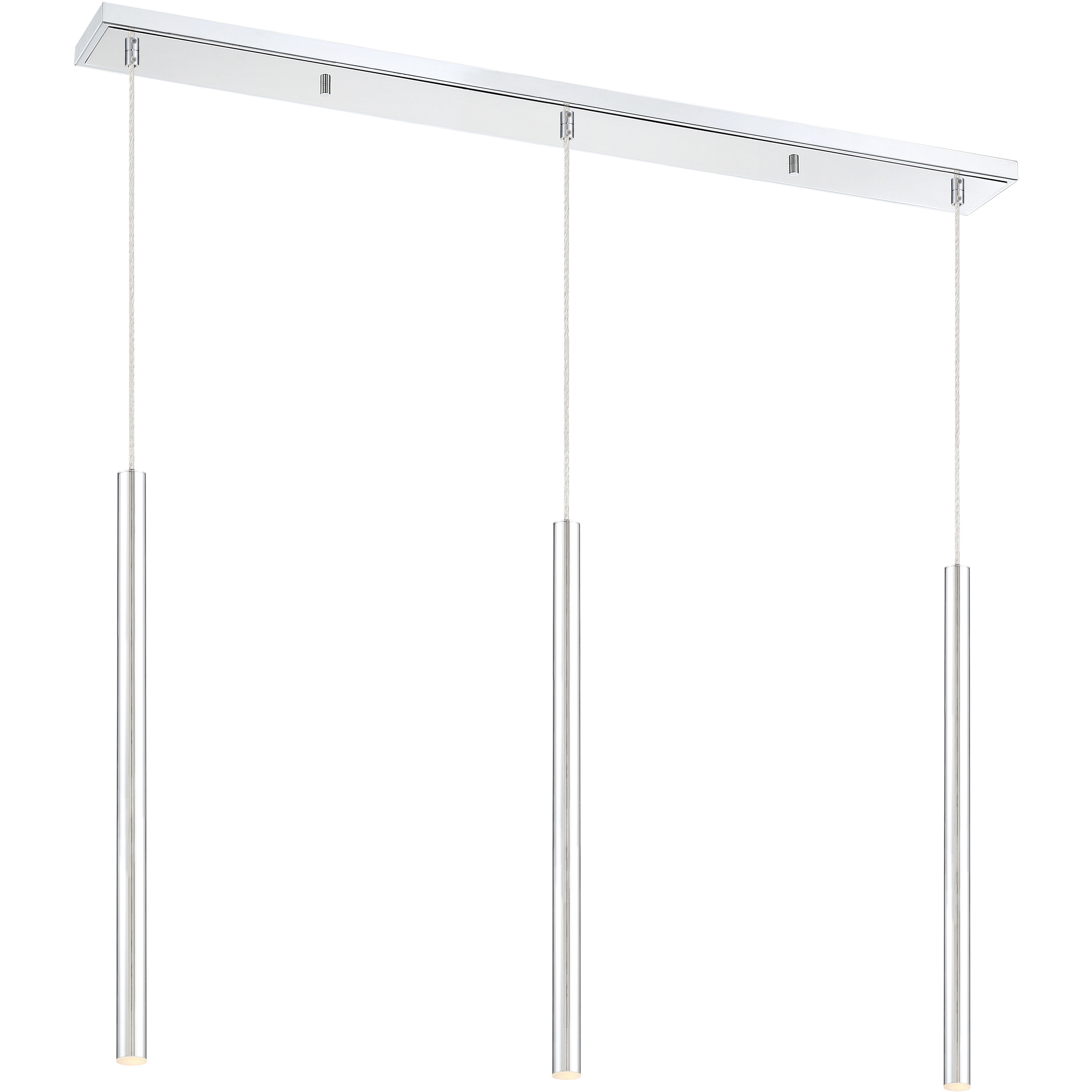 Forest LED 46 inch Chrome Linear Chandelier Ceiling Light in 3, 20, Chrome Steel