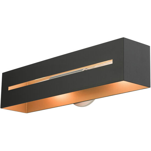 Soma 2 Light 18 inch Textured Black with Brushed Nickel Accents ADA Vanity Sconce Wall Light