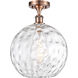 Ballston Athens Water Glass 1 Light 12 inch Antique Copper Semi-Flush Mount Ceiling Light