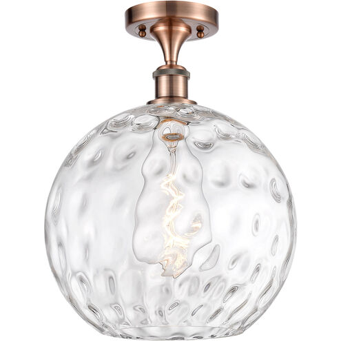 Ballston Athens Water Glass 1 Light 12 inch Antique Copper Semi-Flush Mount Ceiling Light
