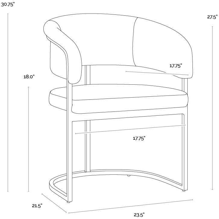 Marris Gunmetal / Belfast Heather Grey Dining Armchair