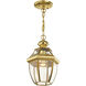 Monterey 1 Light 8.5 inch Polished Brass Outdoor Pendant Lantern