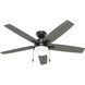 Anisten 52 inch Matte Black with Matte Black/Dark Gray Oak Blades Ceiling Fan