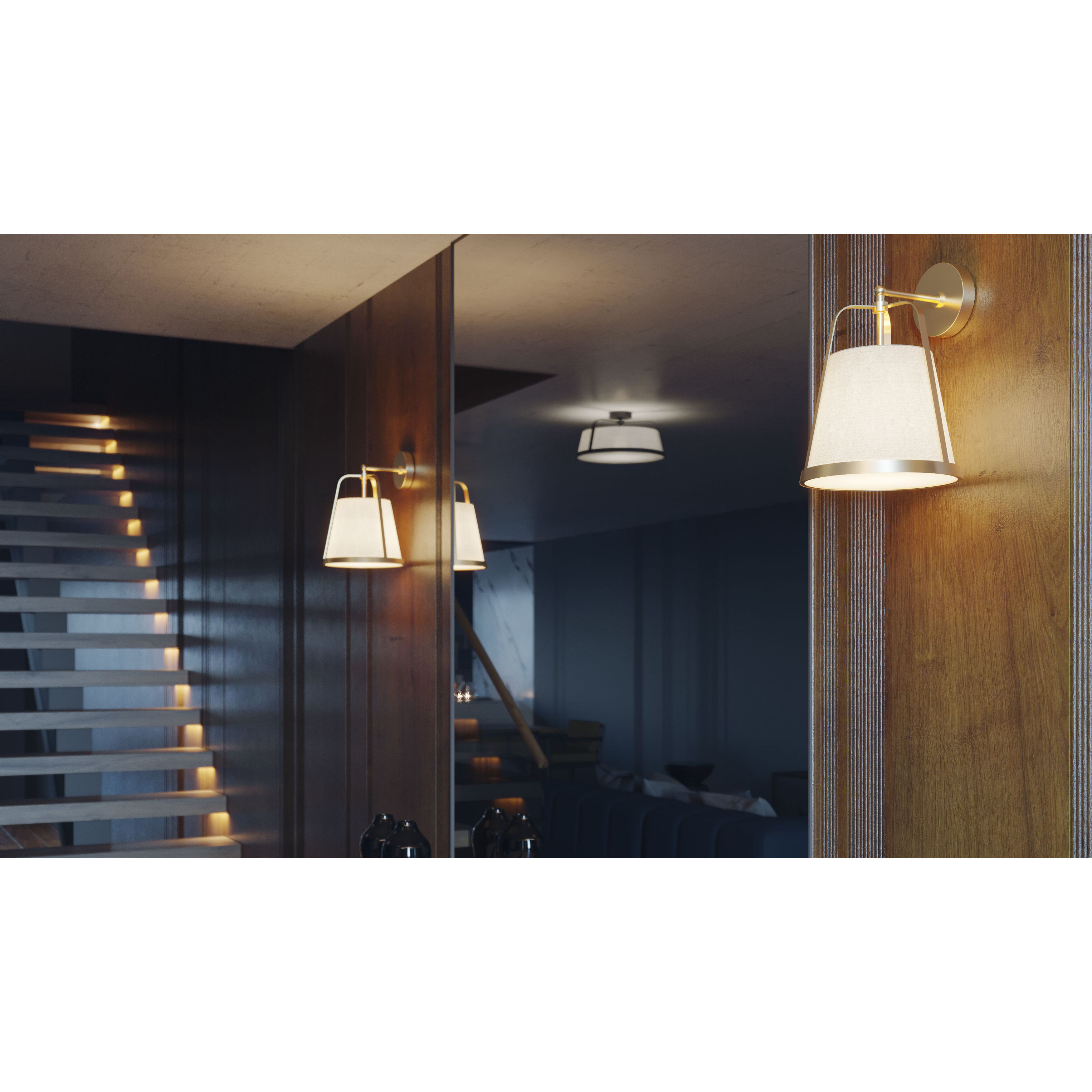 Lizzette LED 12 inch Light Antique Brass Sconce Wall Light