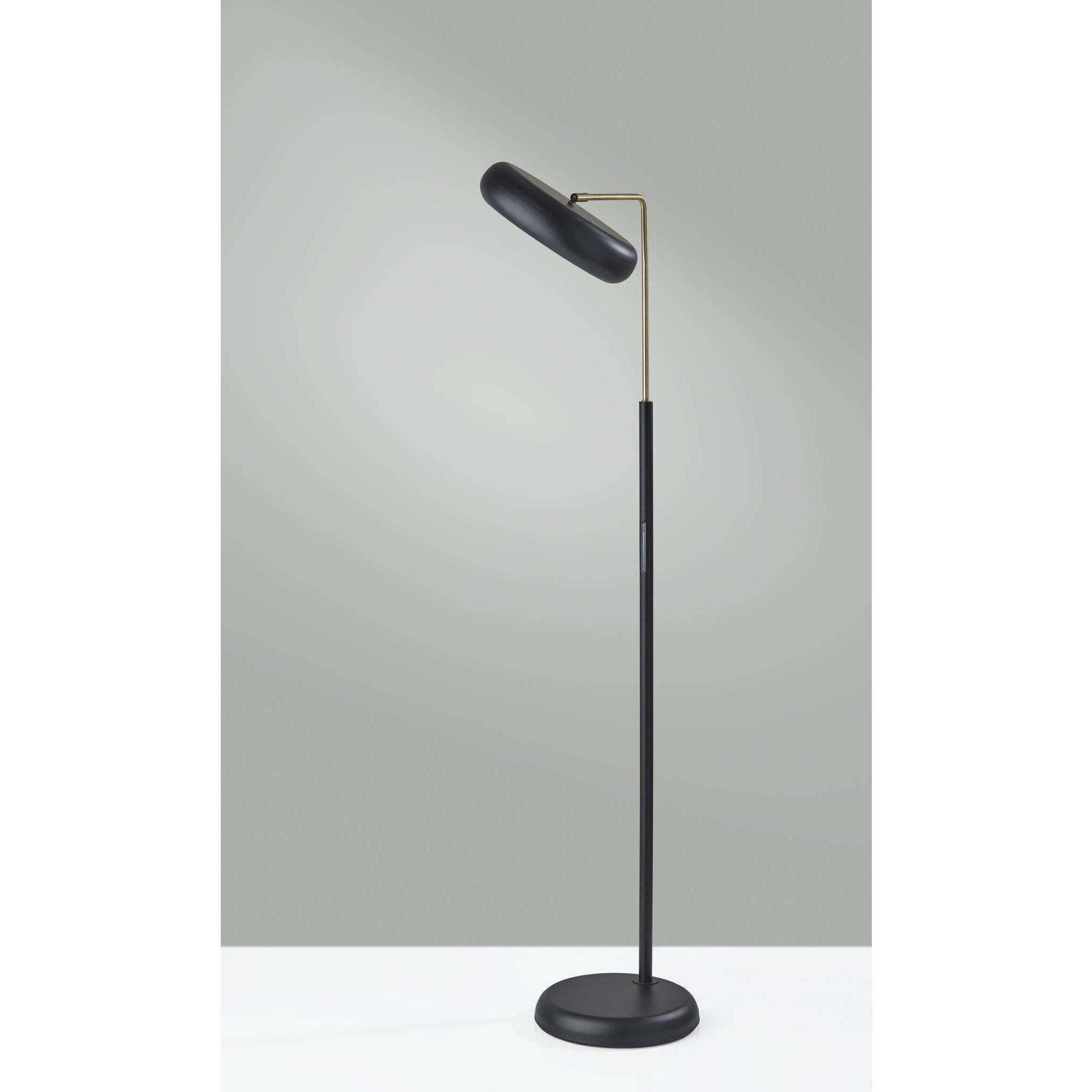 Lawson 60 inch 12.00 watt Black and Antique Brass Floor Lamp Portable Light