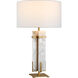 Ian K. Fowler Malik 30 inch 15 watt Hand-Rubbed Antique Brass and Alabaster Table Lamp Portable Light, Large