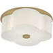 Delaney 3 Light 20 inch Heritage Brass Flush Mount Ceiling Light