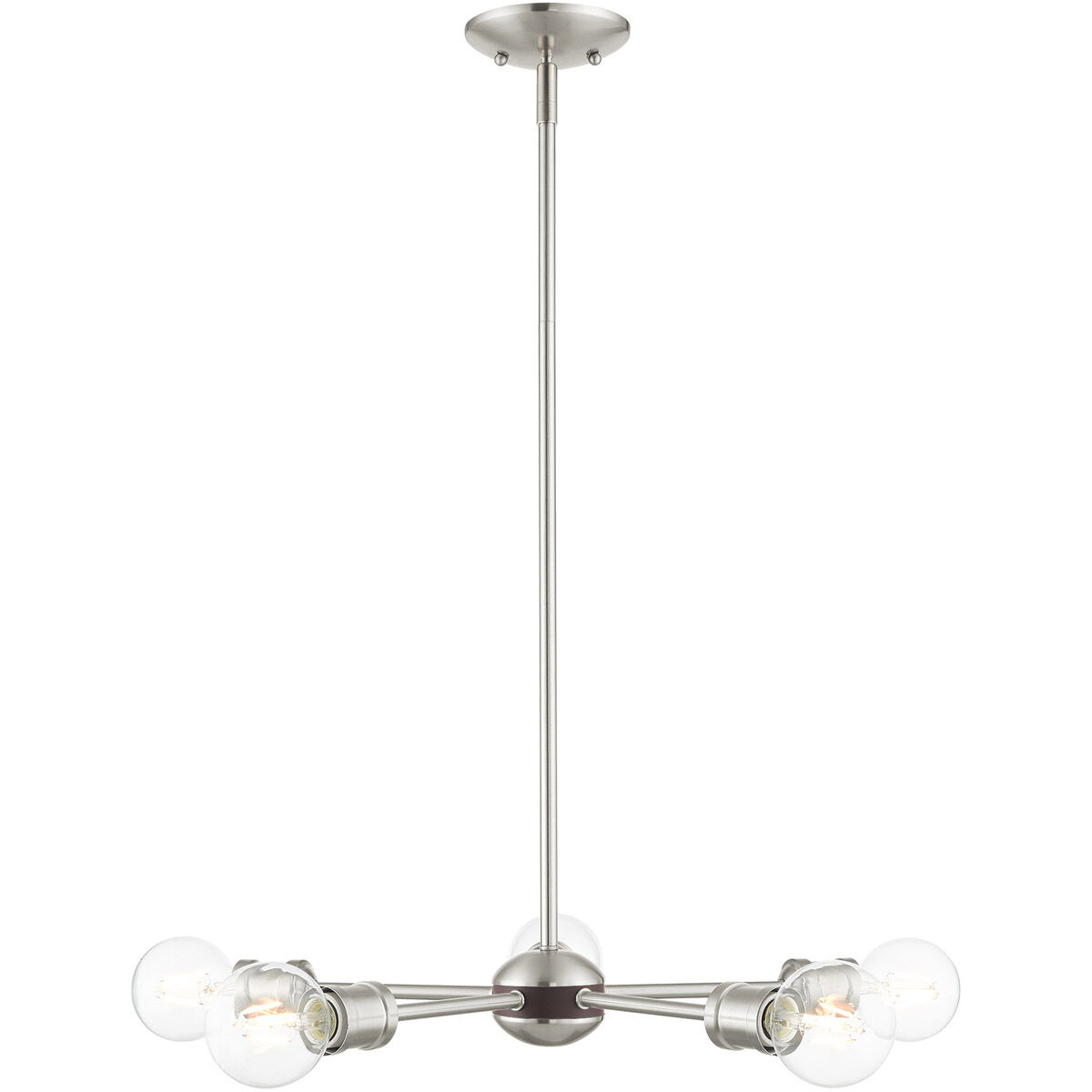Lansdale 5 Light 19 inch Brushed Nickel with Bronze Accents Chandelier Ceiling Light