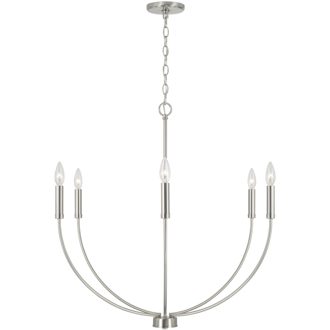 Ansley 6 Light 30.25 inch Brushed Nickel Chandelier Ceiling Light