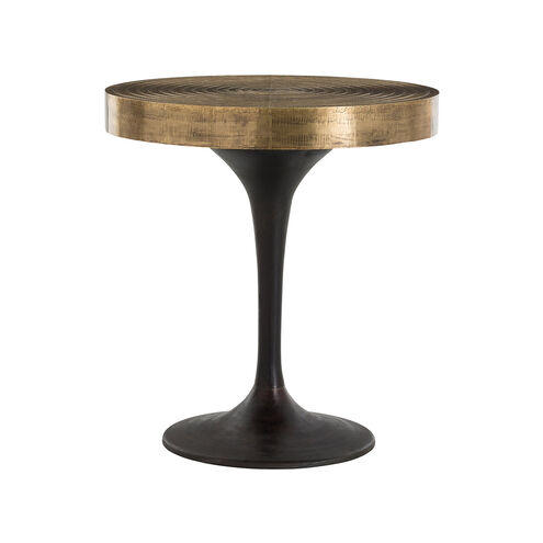 Daryl 24 inch Antique Brass/Antique Bronze Side Table, Round