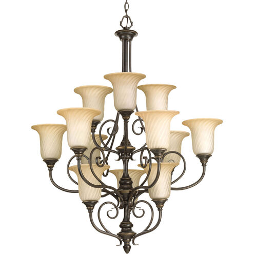 Kensington 12 Light 34 inch Forged Bronze Chandelier Ceiling Light