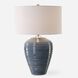 Moher 26 inch 150.00 watt Glossy Blue Glaze and Brass Table Lamp Portable Light
