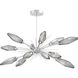 Rock Crystal LED 53.4 inch Classic Silver Linear Pendant Ceiling Light in Chilled Smoke, 2700K LED, Oval Starburst