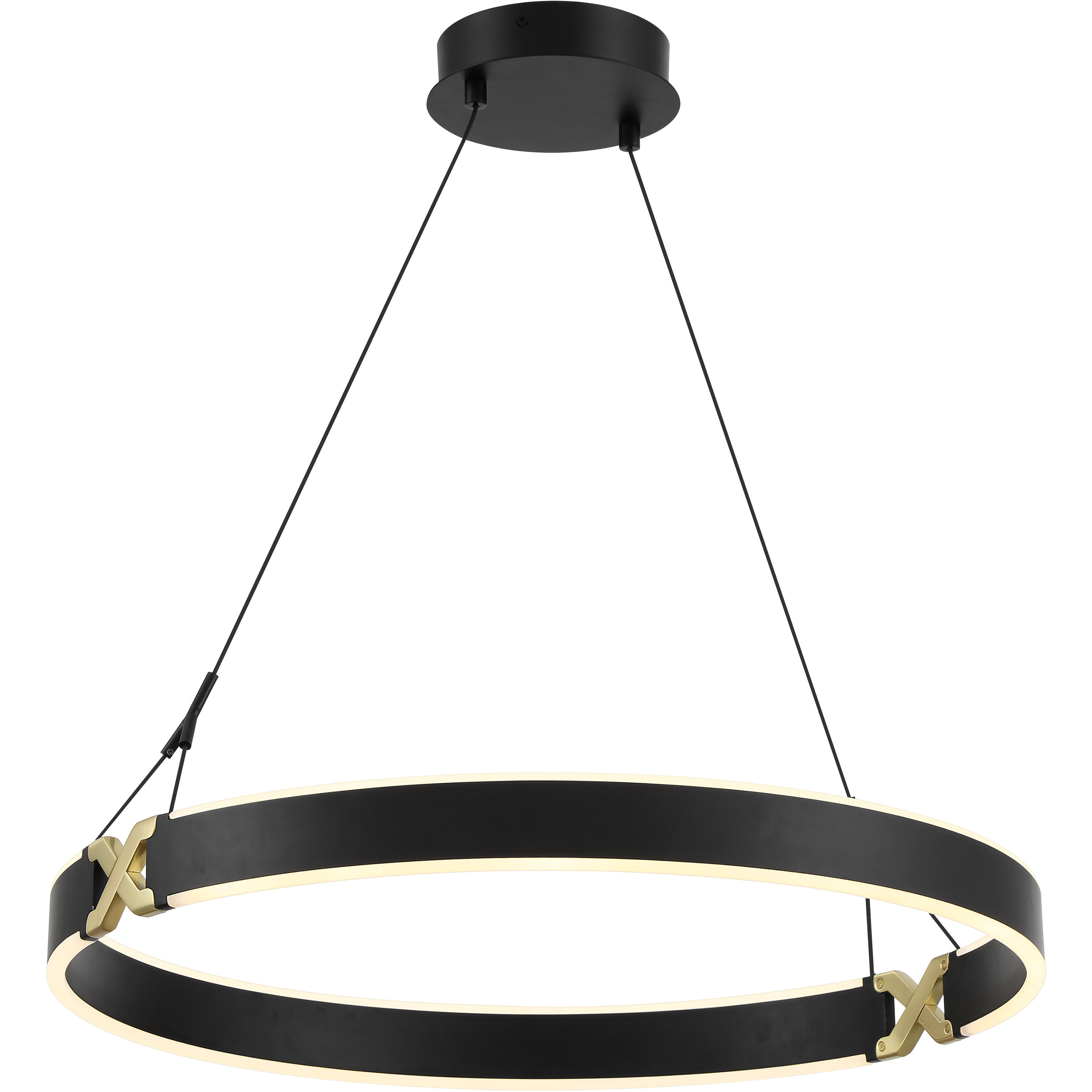 Recovery X LED 25.5 inch Coal And Satin Brass Pendant Ceiling Light