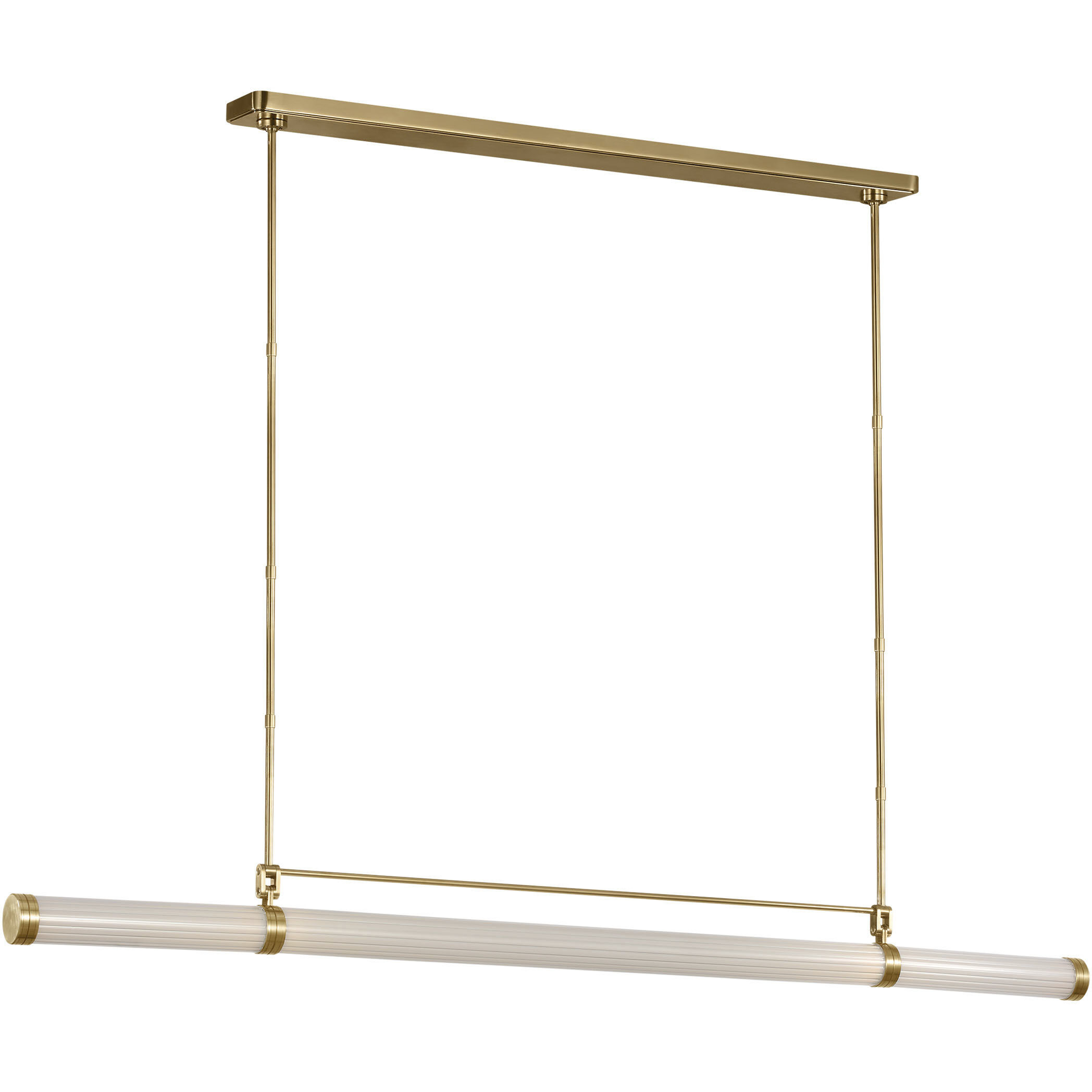 Avroko Alo LED 64 inch Polished Natural Brass Linear Chandelier Ceiling Light in 120V