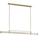 Avroko Alo LED 64 inch Polished Natural Brass Linear Chandelier Ceiling Light in 120V