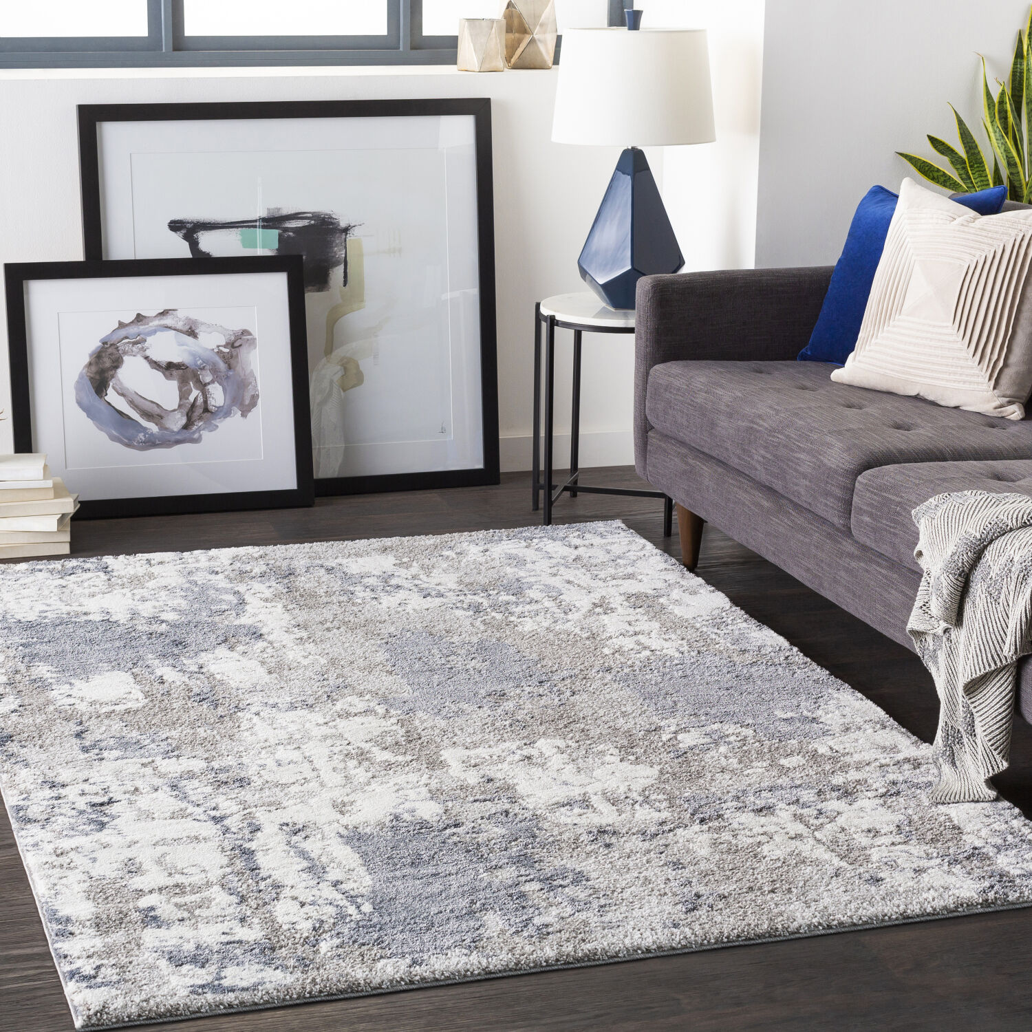 Venice 67 X 47 inch Denim Rug in 4 X 6, Rectangle