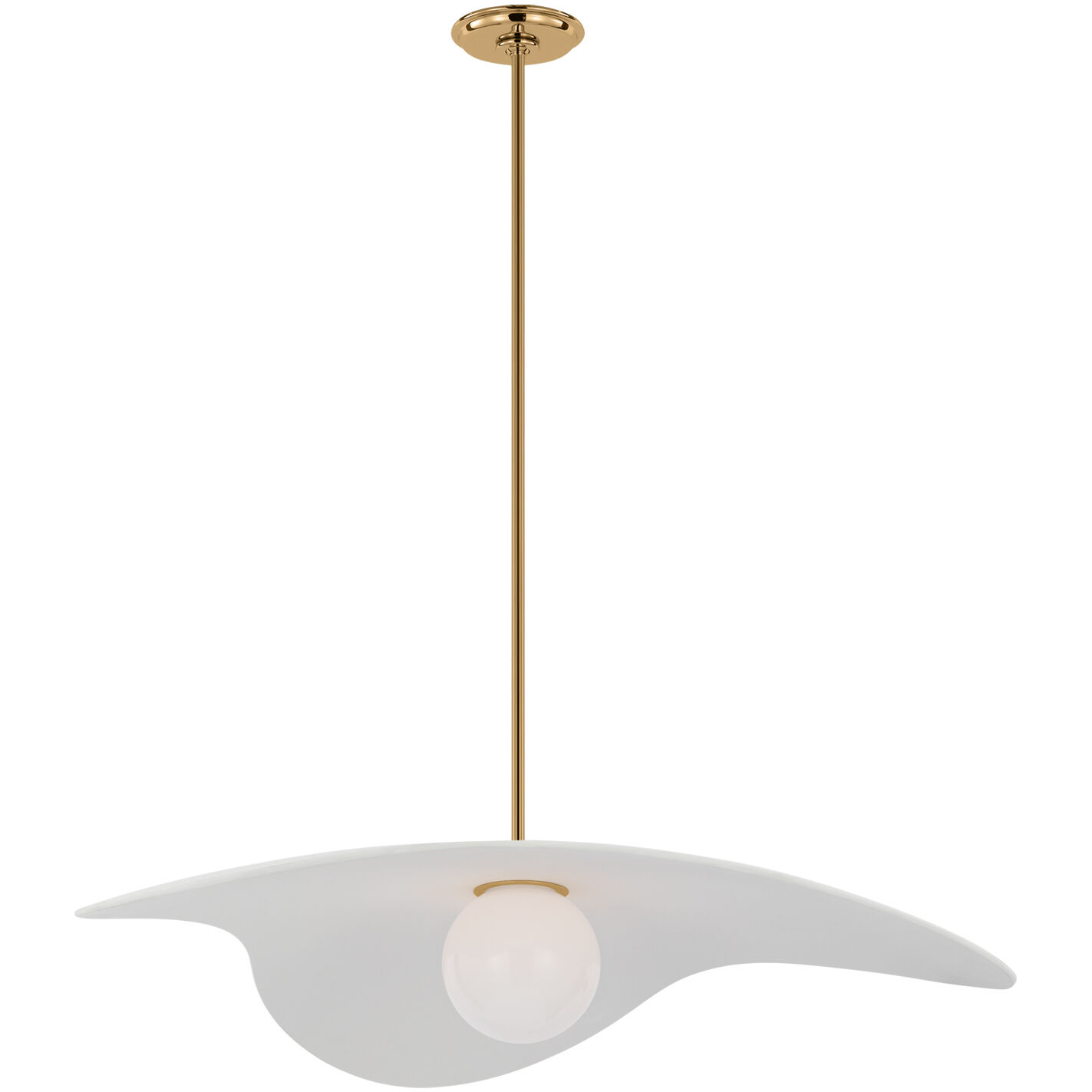 Windsor Smith Mahalo LED 31.75 inch Hand-Rubbed Antique Brass Tri Pendant Ceiling Light in Matte White