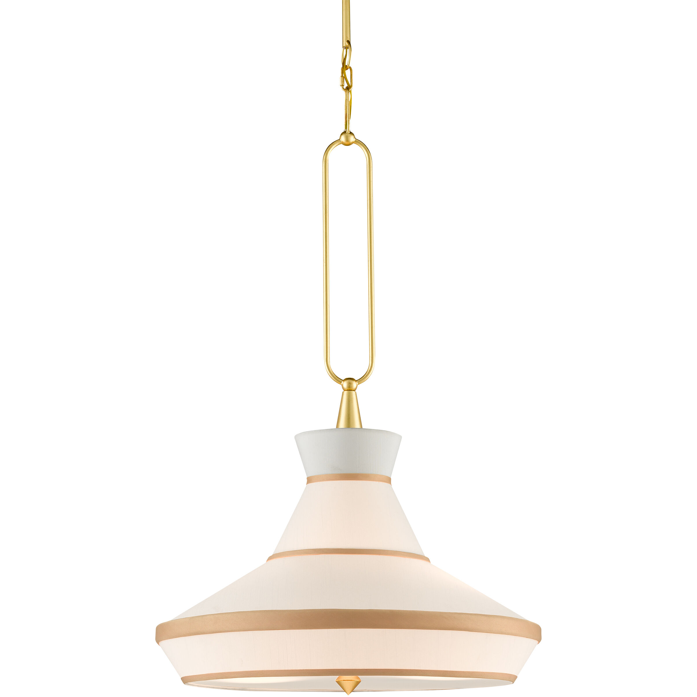Perth 2 Light 22 inch Gold Leaf/White Pendant Ceiling Light