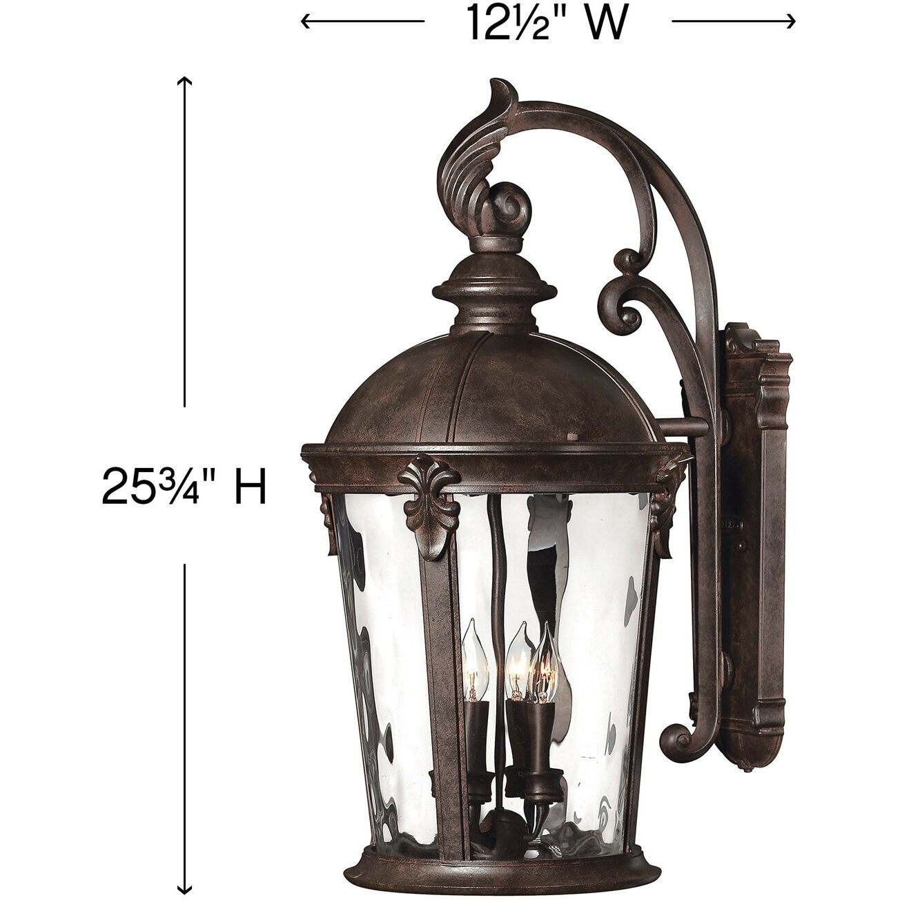 Estate Series Windsor Outdoor Wall Mount Lantern in River Rock, Medium