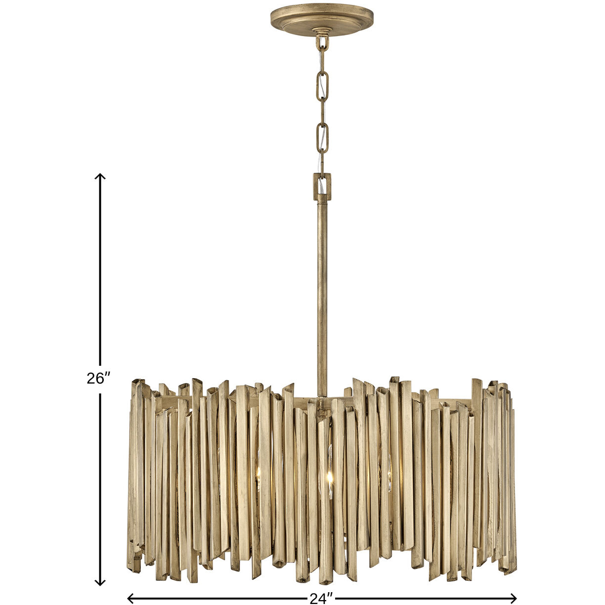 Lisa McDennon Roca 5 Light 24 inch Burnished Gold Indoor Chandelier Ceiling Light