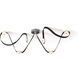 Art & Alchemy SNAPS LED 58 inch Sterling Pendant Ceiling Light in Black Leather with Alabaster, Medium