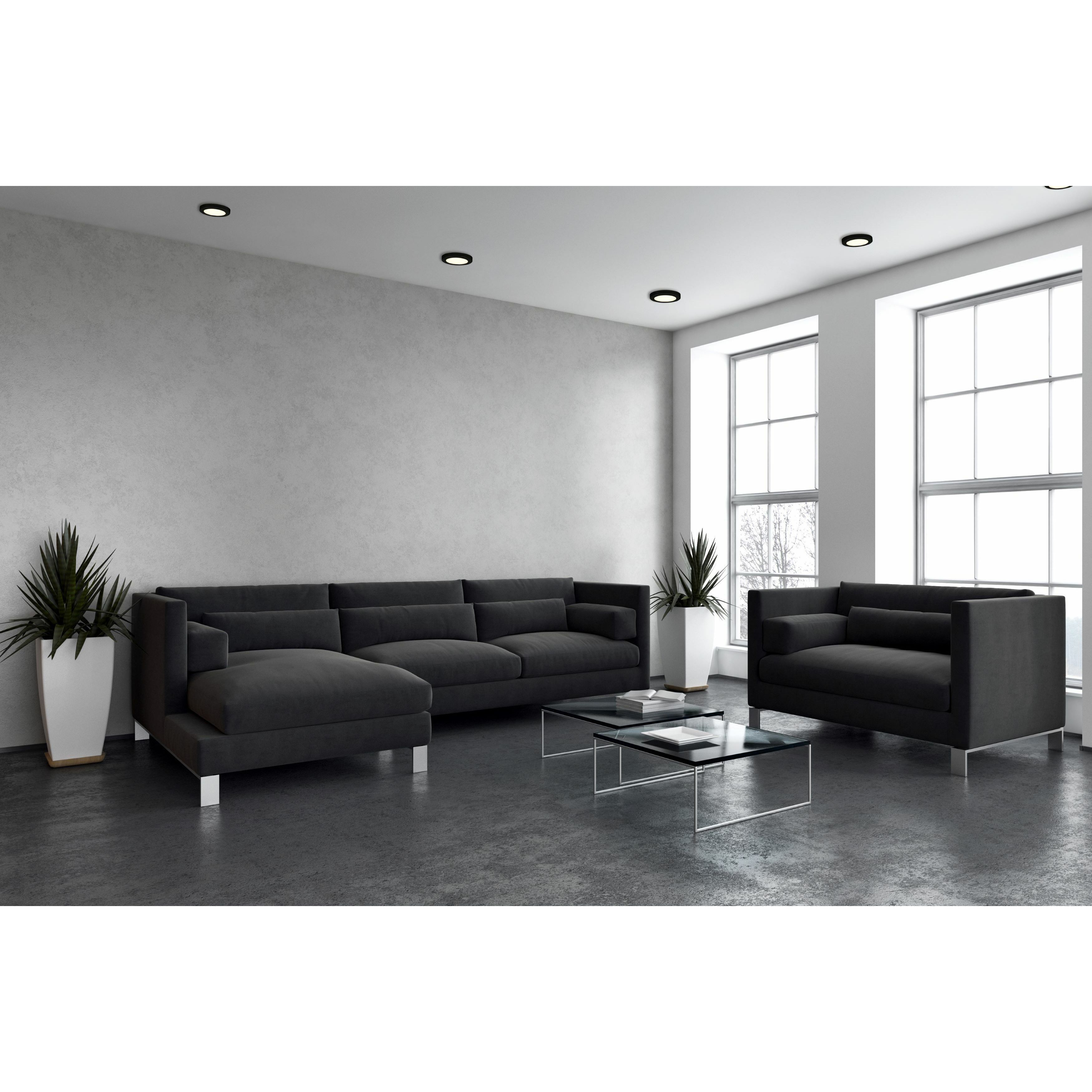 Slim LED 7 inch Black and White Flush Mount Ceiling Light