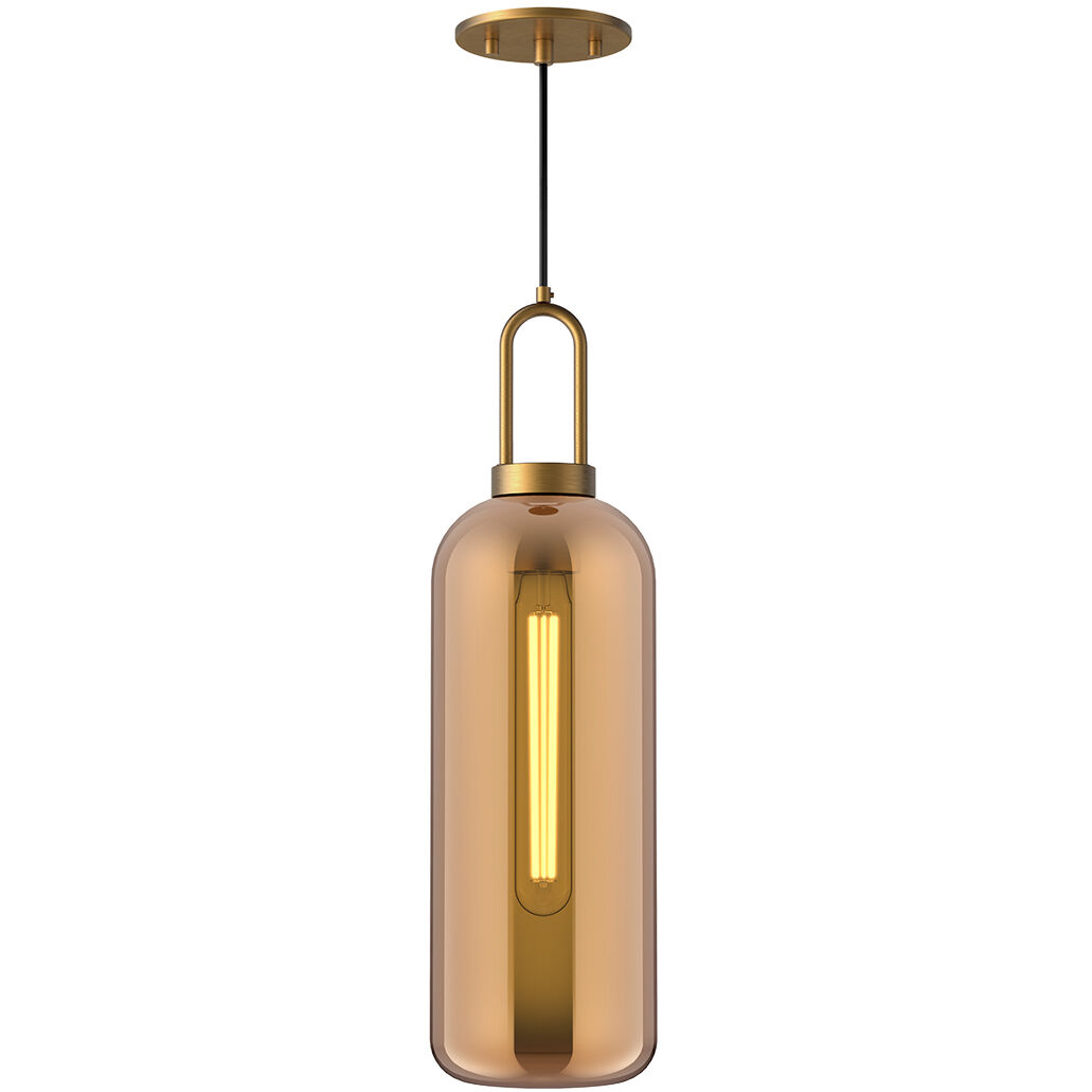 Alora Mood Soji 1 Light 6 inch Aged Gold/Copper Glass Pendant Ceiling Light