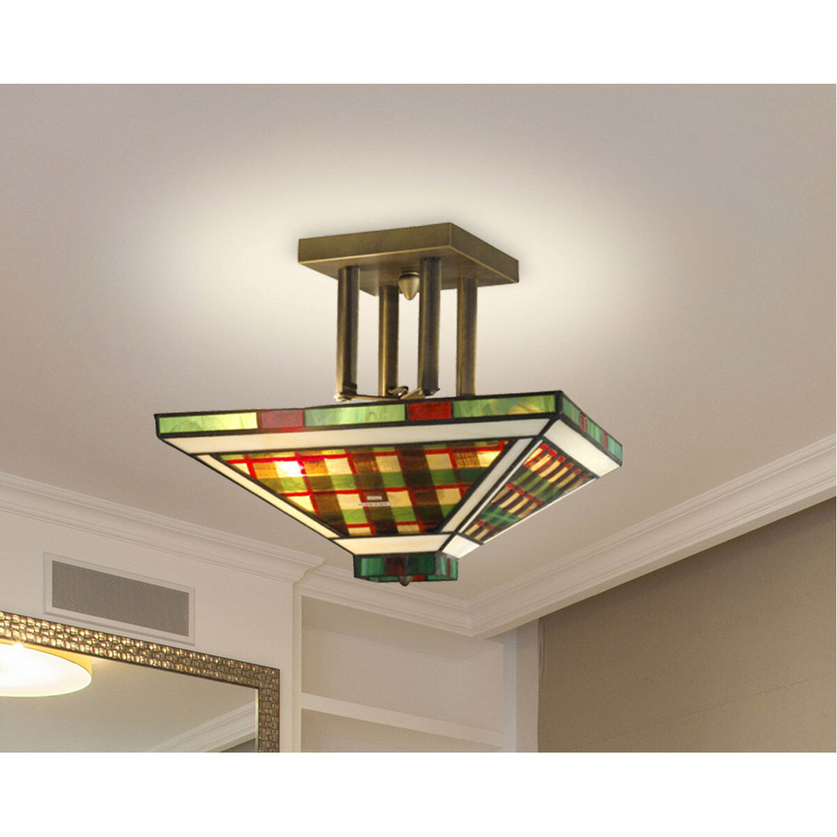 Springdale 2 Light 14 inch Antique Bronze Flush Mount Ceiling Light