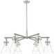 Newton Cone 6 Light 26 inch Satin Nickel Chandelier Ceiling Light in Clear Glass