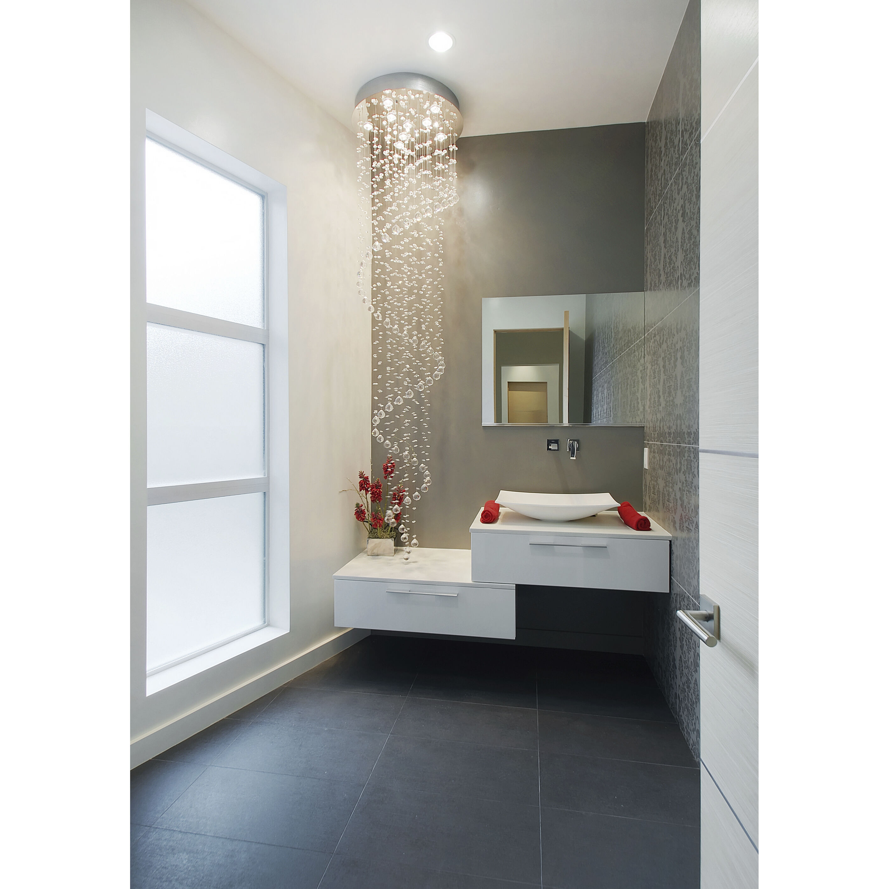 Cascada 9 Light 23.5 inch Polished Chrome Flush Mount Ceiling Light