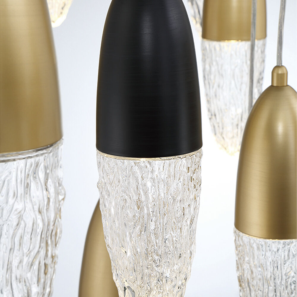 Ecrou 12 Light 29.5 inch Gold and Black Chandelier Ceiling Light