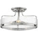 Harper 3 Light 18 inch Brushed Nickel Indoor Semi-Flush Mount Ceiling Light in Clear Seedy