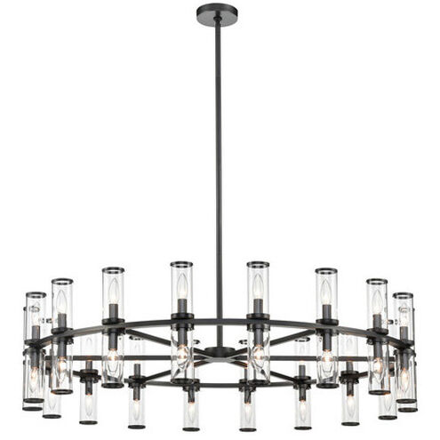 Revolve 36 Light 48.13 inch Clear Glass and Urban Bronze Chandelier Ceiling Light