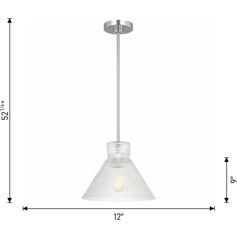 Drew & Jonathan Liouet 1 Light 12 inch Brushed Nickel Pendant Ceiling Light, Medium