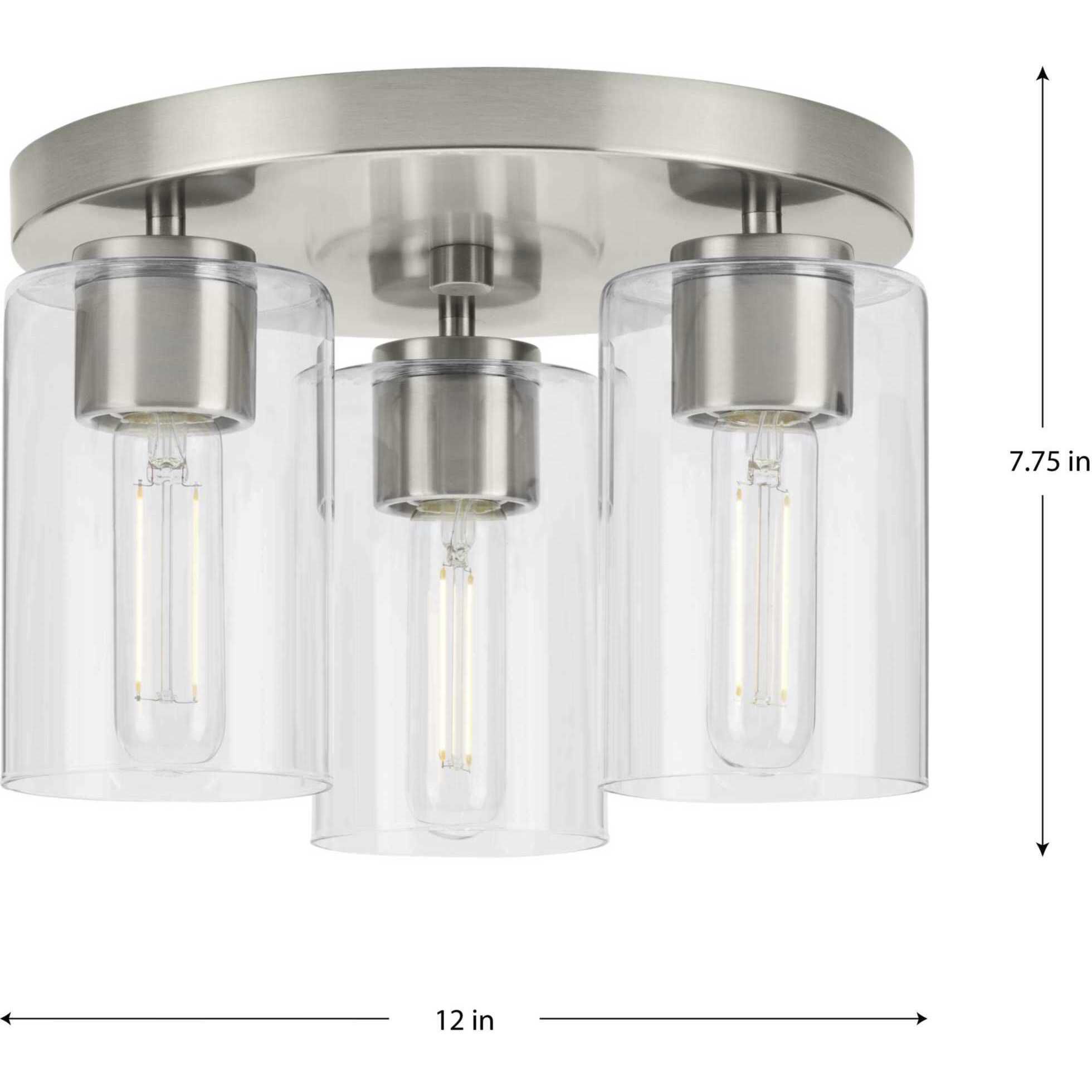Cofield 3 Light 12 inch Brushed Nickel Flushmount Ceiling Light