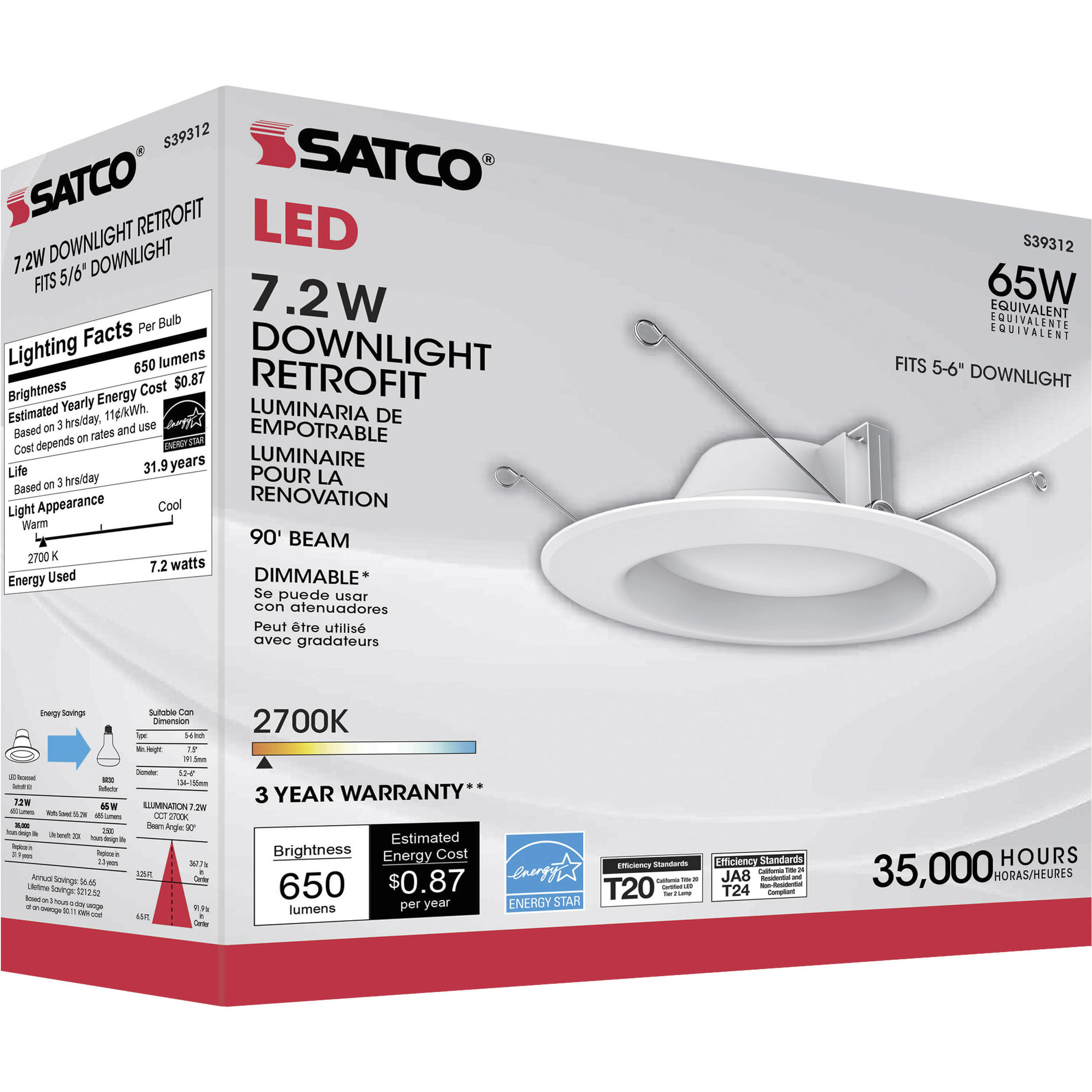 Edgewood Medium White Recessed