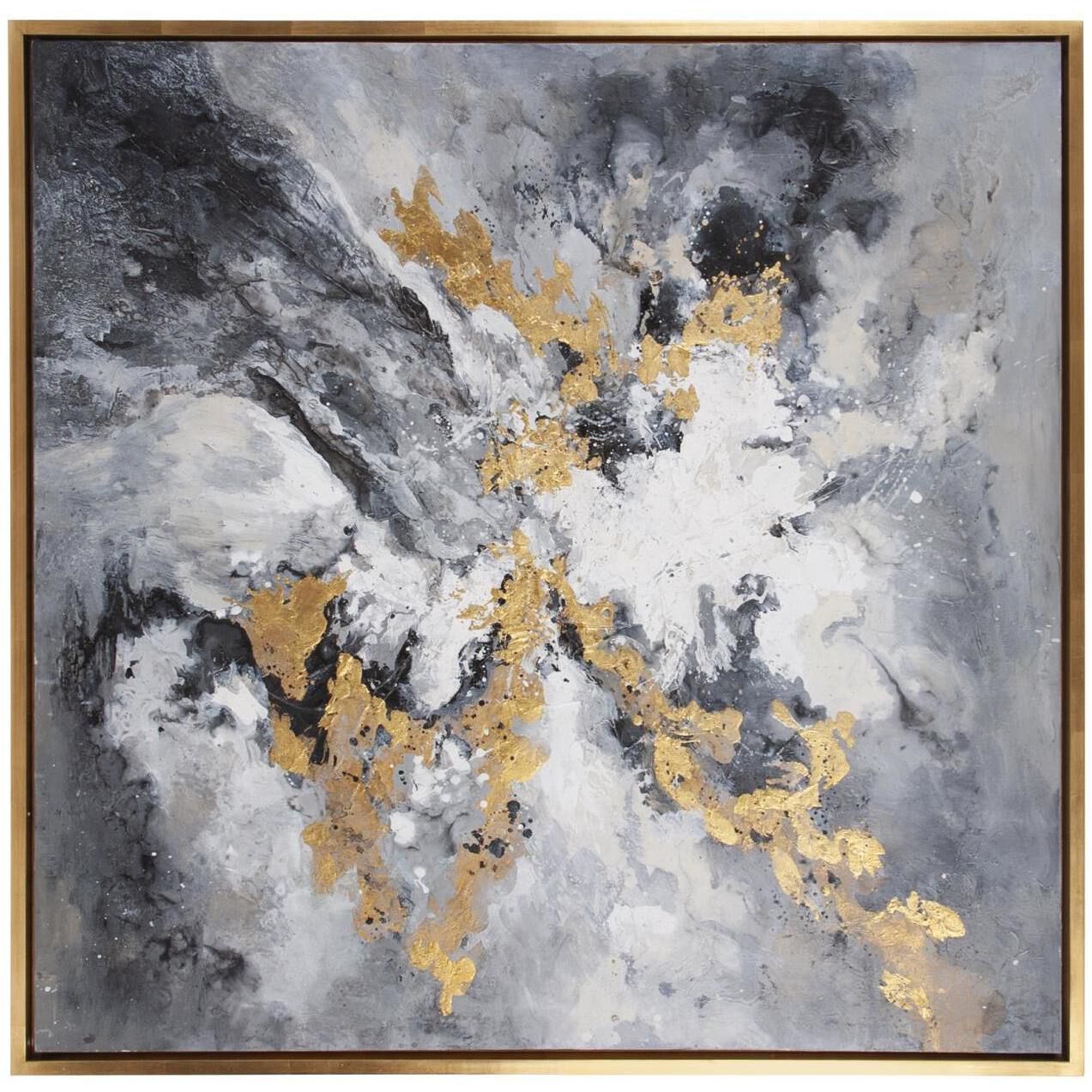 Golden Clouds 40 X 40 inch Hand Painted Canvas