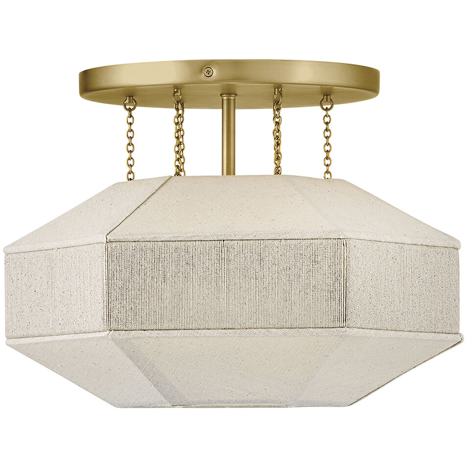 Lisa McDennon Lyla 1 Light 15 inch Lacquered Brass Semi-flush Mount Ceiling Light
