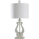 Signature 27 inch 60 watt Distressed White Table Lamp Portable Light
