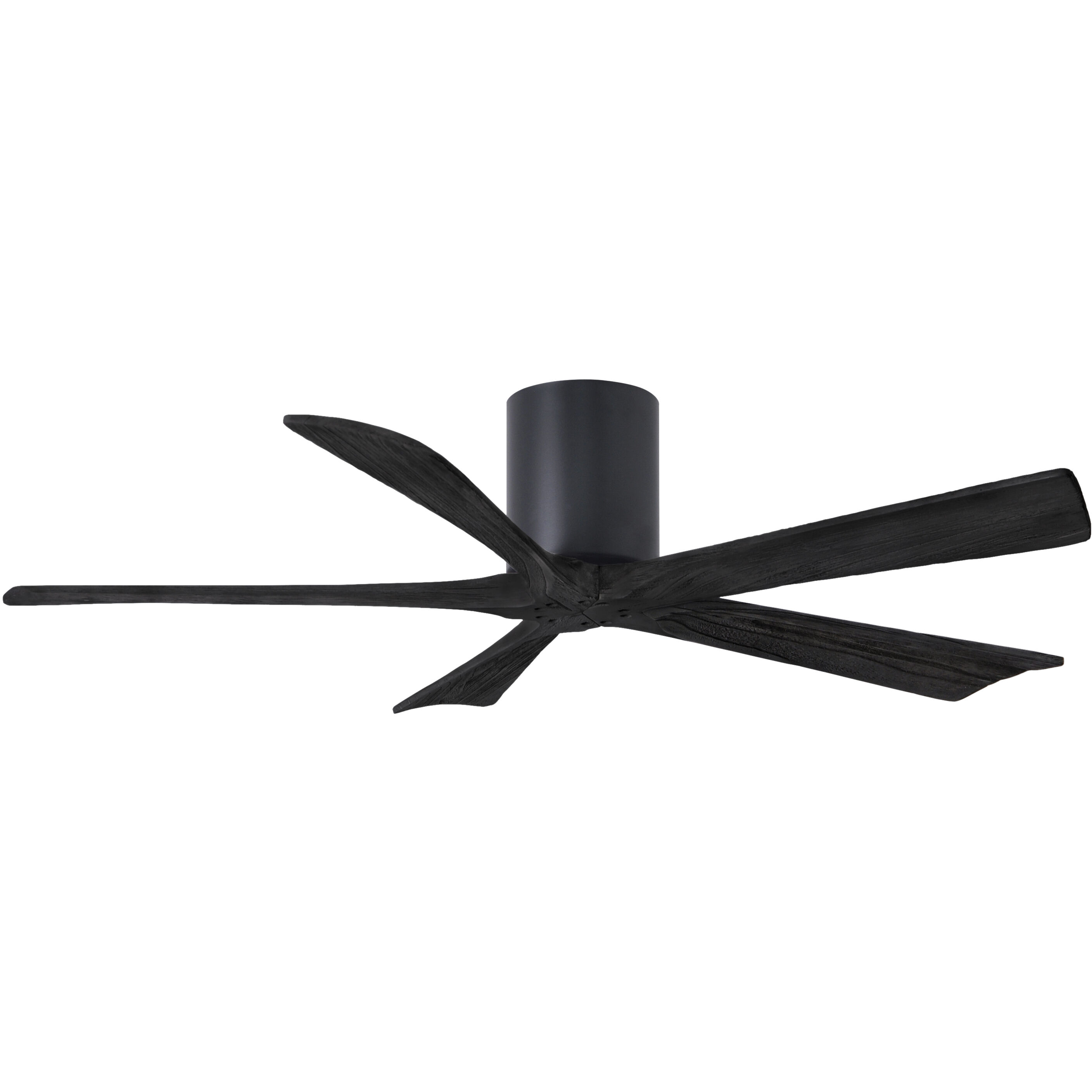 Atlas Irene-5H 52 inch Matte Black Flush Mount Paddle Fan, Flush Mounted