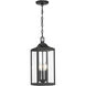 Halston 3 Light 7.25 inch Powder Coated Black Outdoor Hanging Lantern