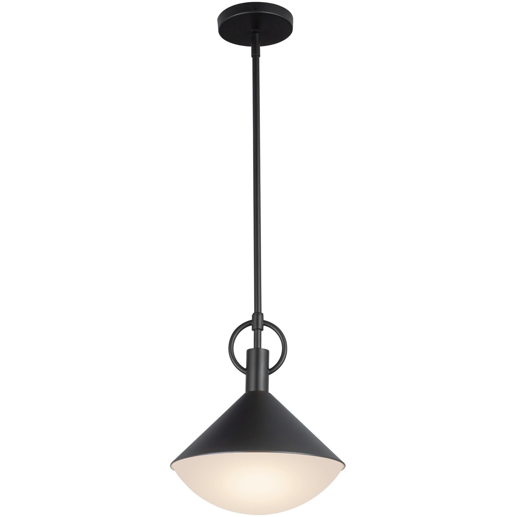 Abruzzo 1 Light 11.25 inch Black Down Pendant Ceiling Light