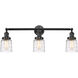 Franklin Restoration Bell LED 30 inch Matte Black Bath Vanity Light Wall Light in Deco Swirl Glass
