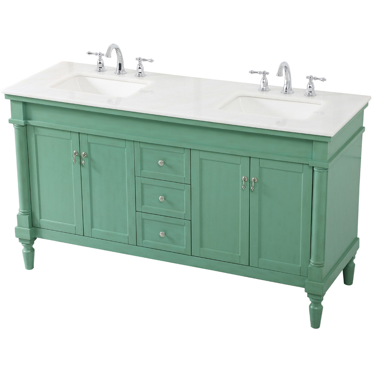 Lexington 60 X 22 X 35 inch Vintage Mint Vanity Sink Set